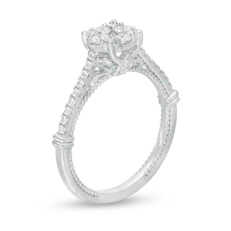 Main Image 3 of Previously Owned - 1/2 CT. T.W. Composite Diamond Engagement Ring in 14K White Gold