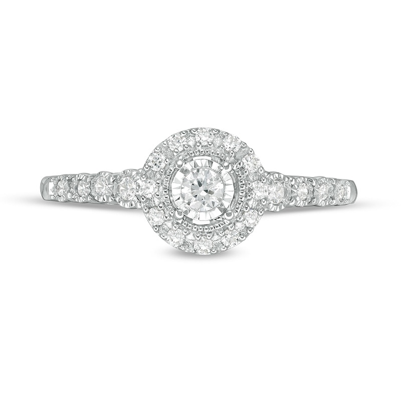 Previously Owned - 1/4 CT. T.W. Diamond Frame Promise Ring in 10K White Gold