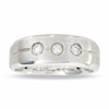 Thumbnail Image 1 of Previously Owned - Men's 1/4 CT. T.W. Diamond Three Stone Ring in 14K White Gold