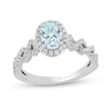 Thumbnail Image 0 of Previously Owned - Enchanted Disney Elsa Oval Aquamarine and 1/4 CT. T.W. Diamond Engagement Ring in 14K White Gold