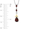 Thumbnail Image 3 of Previously Owned - Pear-Shaped Garnet and Diamond Accent Pendant and Earrings Set in Sterling Silver and 14K Gold