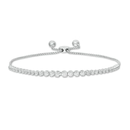 Previously Owned - Marilyn Monroe™ Collection 1/2 CT. T.W. Journey Diamond Bolo Bracelet in 10K White Gold - 9.5&quot;