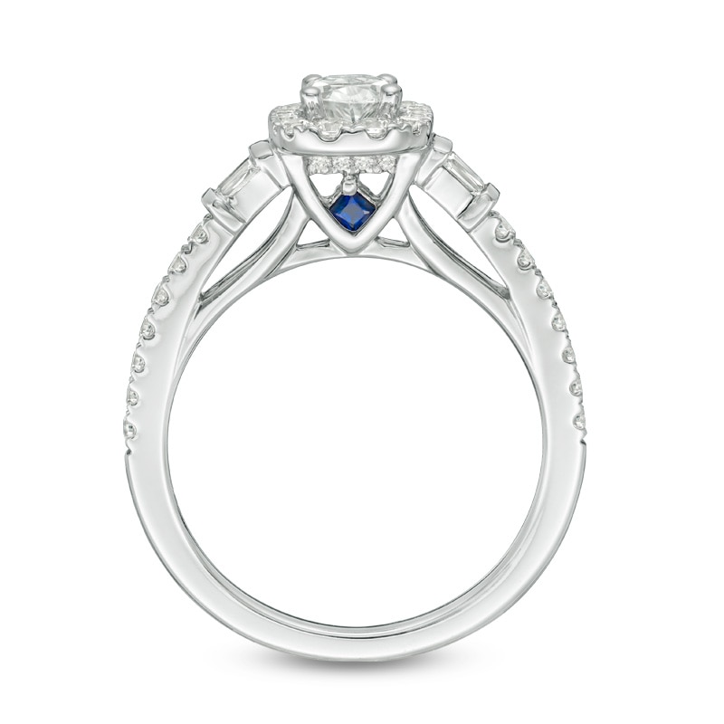 Previously Owned - Vera Wang Love Collection 1 CT. T.W. Oval Diamond Engagement Ring in 14K White Gold