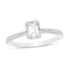 Thumbnail Image 1 of Previously Owned - 3/4 CT. T.W. Emerald-Cut Diamond Frame Engagement Ring in 14K White Gold