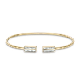 Previously Owned - 1/6 CT. T.W. Diamond Double Row Flex Bangle in 10K Gold