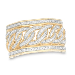 Previously Owned - Men's 1/2 CT. T.W. Diamond Curb Link Ring in 10K Gold