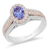 Thumbnail Image 0 of Previously Owned - Enchanted Disney Ariel Tanzanite and 3/4 CT. T.W. Diamond Double Frame Ring in 14K Two-Tone Gold