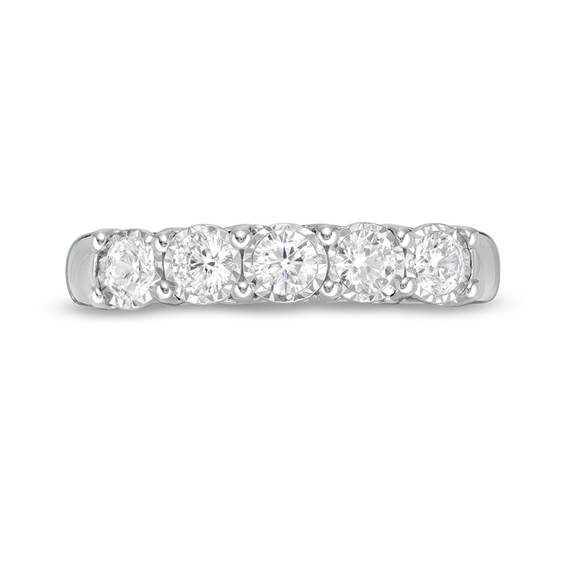 Main Image 4 of Previously Owned - 1/2 CT. T.W. Diamond Five Stone Band in 10K White Gold