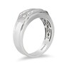 Thumbnail Image 2 of Previously Owned - Enchanted Disney Men's 1/4 CT. T.W. Diamond Two Row Wedding Band in 14K White Gold