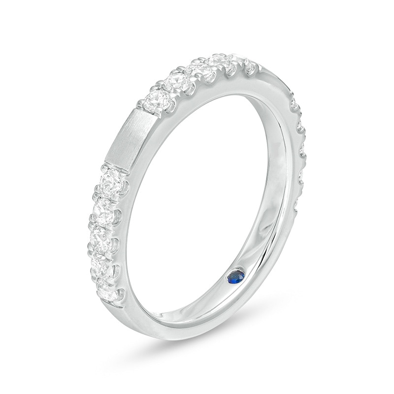 Previously Owned - Vera Wang Love Collection 1/2 CT. T.W. Diamond Satin Wedding Band in 14K White Gold