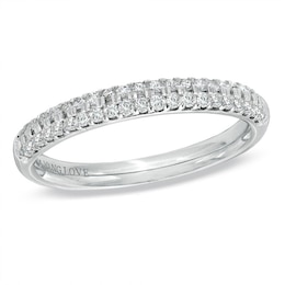 Previously Owned - Vera Wang Love Collection 3/8 CT. T.W. Diamond Two Row Band in 14K White Gold