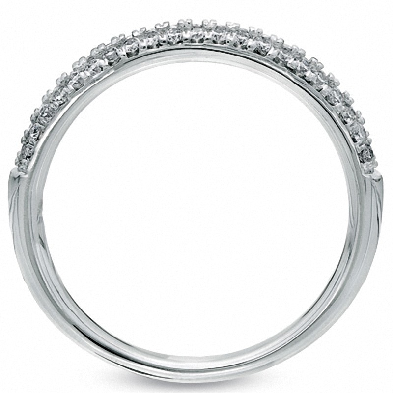 Main Image 2 of Previously Owned - Vera Wang Love Collection 3/8 CT. T.W. Diamond Two Row Band in 14K White Gold