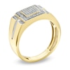 Thumbnail Image 1 of Previously Owned - Men's 1/4 CT. T.W. Diamond Micro Cluster Square Stepped Ring in 10K Gold