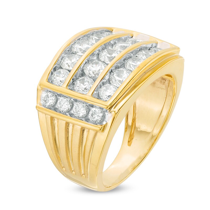 Main Image 2 of Previously Owned - 3 CT. T.W. Diamond Three Row Wedding Ring in 10K Gold
