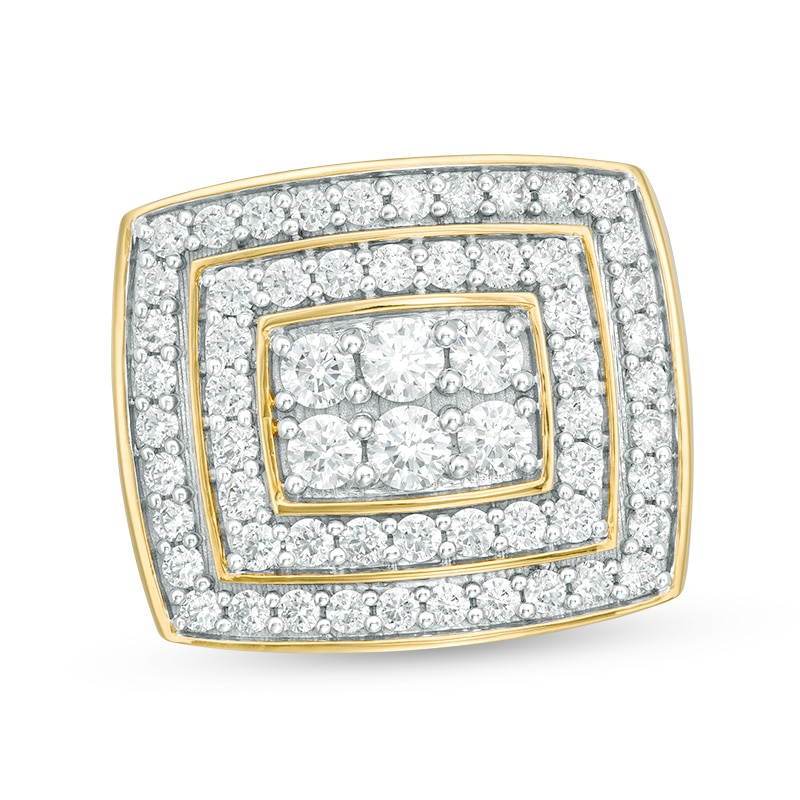 Previously Owned - Men's 3 CT. T.W. Composite Diamond Double Cushion Frame Ring in 10K Gold