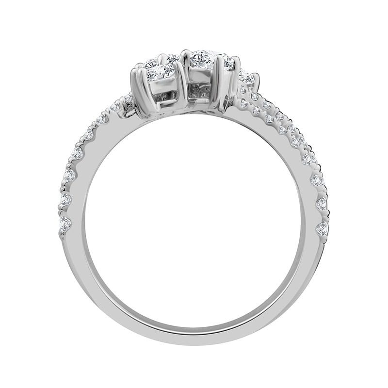 Main Image 4 of Previously Owned - Everything You Are™ 1-1/2 CT. T.W. Multi-Shape Diamond Scatter Bypass Ring in 10K White Gold