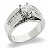 Thumbnail Image 1 of Previously Owned - 3/4 CT. T.W. Princess-Cut Diamond Solitaire Wide Band in 14K White Gold