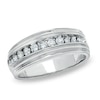 Thumbnail Image 1 of Previously Owned - Men's 1/2 CT. T.W. Diamond Eleven Stone Ring in 14K White Gold