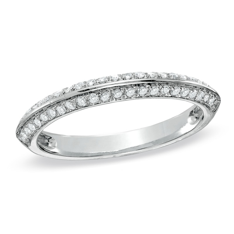 Main Image 1 of Previously Owned - 1/2 CT. T.W. Diamond Double Row Anniversary Band in 10K White Gold