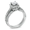 Thumbnail Image 2 of Previously Owned Celebration 102® 1 CT. T.W. Princess-Cut Diamond Soldered Bridal Set in 18K White Gold (I/SI2)