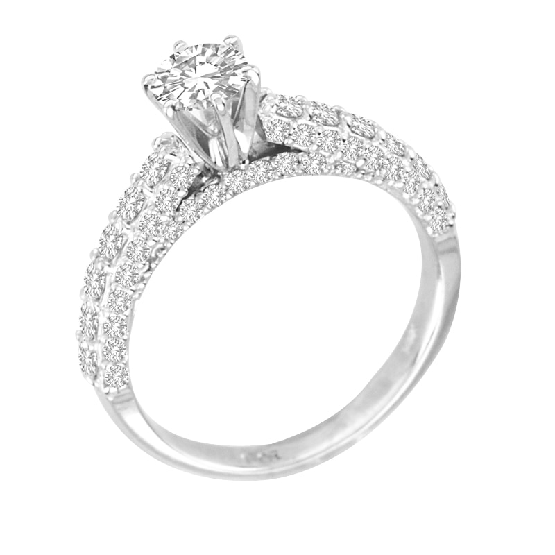 Previously Owned - 1-1/6 CT. T.W. Diamond Engagement Ring in 14K White Gold