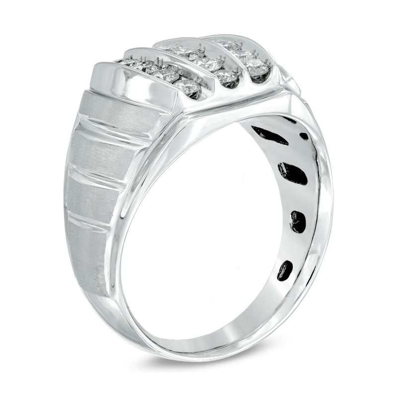 Main Image 2 of Previously Owned - Men's 1 CT. T.W. Diamond Cluster Ring in 10K White Gold