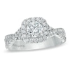 Thumbnail Image 1 of Previously Owned - Vera Wang Love Collection 1 CT. T.W. Diamond Frame Engagement Ring in 14K White Gold