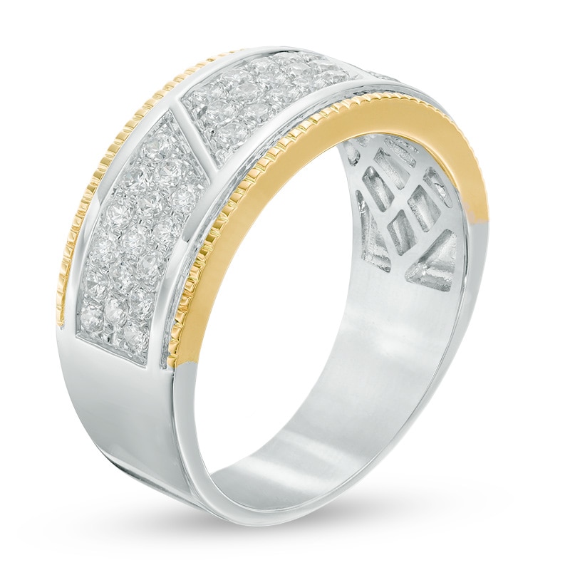 Previously Owned - Men's 1 CT. T.W. Diamond Milgrain Trimmed Band in 10K Two-Tone Gold