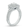 Thumbnail Image 1 of Previously Owned - Vera Wang Love Collection 1 CT. T.W. Diamond Double Square Frame Engagement Ring in 14K White Gold