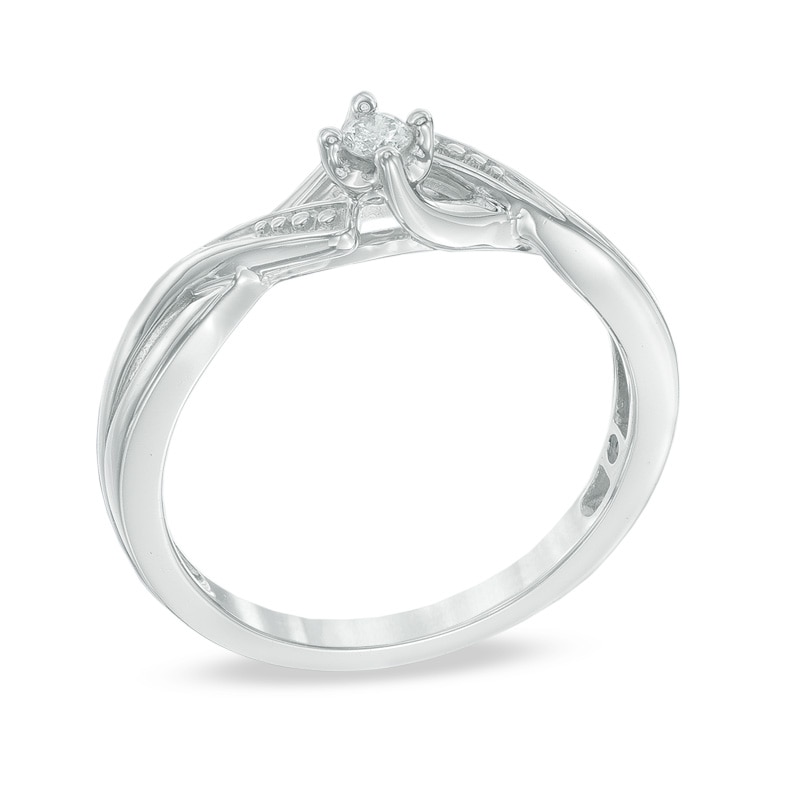 Main Image 2 of Previously Owned - Cherished Promise Collection™ Diamond Accent Twist Bypass Ring in Sterling Silver