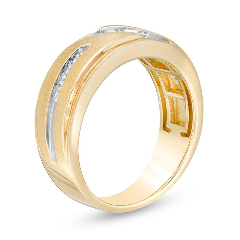 Main Image 3 of Previously Owned - Men's 1/3 CT. T.W. Diamond Wedding Band in 10K Gold