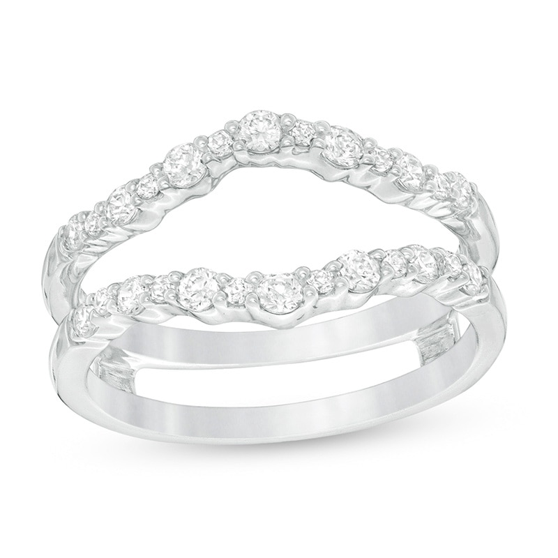 Main Image 1 of Previously Owned - 3/8 CT. T.W. Diamond Contour Solitaire Enhancer in 14K White Gold