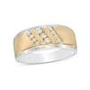 Thumbnail Image 1 of Previously Owned - Men's 1/4 CT. T.W. Diamond Triple Slant Band in 10K Two-Tone Gold