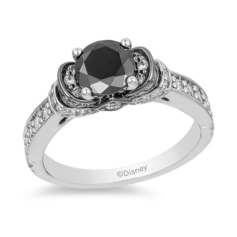 Main Image 1 of Previously Owned - Enchanted Disney Villains Evil Queen 1-1/2 CT. T.W. Black Diamond Engagement Ring in 14K White Gold