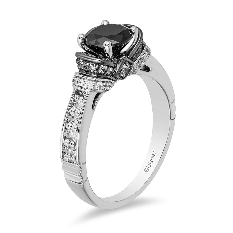 Main Image 2 of Previously Owned - Enchanted Disney Villains Evil Queen 1-1/2 CT. T.W. Black Diamond Engagement Ring in 14K White Gold