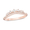Thumbnail Image 0 of Previously Owned - 1/4 CT. T.W. Diamond Crown Contour Wedding Band in 14K Rose Gold