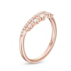 Thumbnail Image 1 of Previously Owned - 1/4 CT. T.W. Diamond Crown Contour Wedding Band in 14K Rose Gold