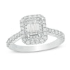 Thumbnail Image 0 of Previously Owned - Vera Wang Love Collection 1-1/3 CT. T.W. Emerald-Cut Diamond Frame Engagement Ring in 14K White Gold