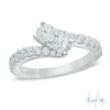 Thumbnail Image 1 of Previously Owned - Ever Us® 1-1/2 CT. T.W. Two-Stone Diamond Bypass Ring in 14K White Gold