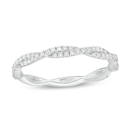 Previously Owned - 1/3 CT. T.W. Diamond Twist Band in 10K White Gold