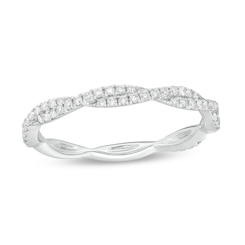 Previously Owned - 1/3 CT. T.W. Diamond Twist Band in 10K White Gold