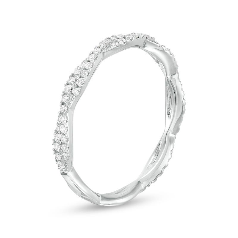 Previously Owned - 1/3 CT. T.W. Diamond Twist Band in 10K White Gold