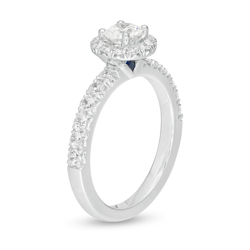 Main Image 2 of Previously Owned - Vera Wang Love Collection 1 CT. T.W. Diamond Frame Engagement Ring in 14K White Gold