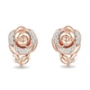 Thumbnail Image 2 of Previously Owned - Enchanted Disney Belle 0.084 CT. T.W. Diamond Rose Stud Earrings in 10K Rose Gold