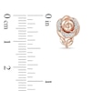 Thumbnail Image 3 of Previously Owned - Enchanted Disney Belle 0.084 CT. T.W. Diamond Rose Stud Earrings in 10K Rose Gold