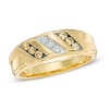 Thumbnail Image 0 of Previously Owned - Men's 1/3 CT. T.W. Champagne and White Diamond Slant Ring in 10K Gold