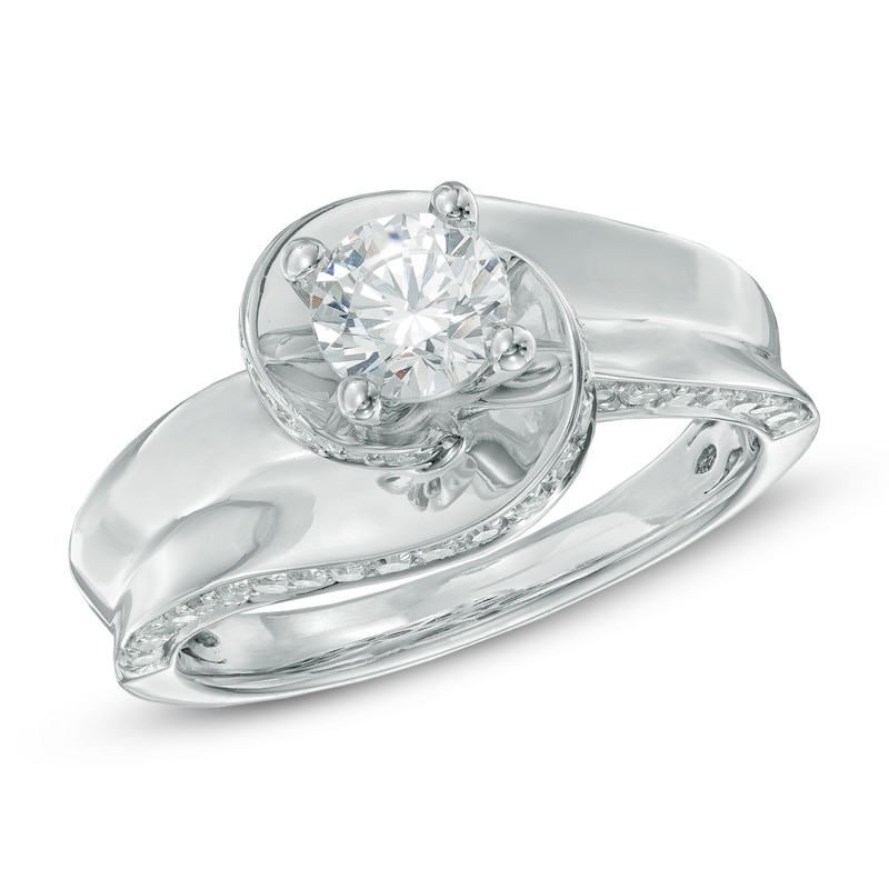 Main Image 1 of Previously Owned - 1 CT. T.W. Diamond Swirl Engagement Ring in 14K White Gold