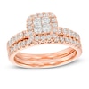 Thumbnail Image 0 of Previously Owned - 1 CT. T.W. Quad Princess-Cut Diamond Frame Bridal Set in 14K Rose Gold