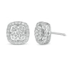 Thumbnail Image 0 of Previously Owned - 1 CT. T.W.  Lab-Created Diamond Cushion Frame Stud Earrings in 14K White Gold (F/SI2)