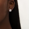 Thumbnail Image 1 of Previously Owned - 1 CT. T.W.  Lab-Created Diamond Cushion Frame Stud Earrings in 14K White Gold (F/SI2)